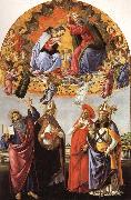 Sandro Botticelli The Coronation of the Virgin with SS.Eligius,John the Evangelist,Au-gustion,and Jerome oil painting reproduction